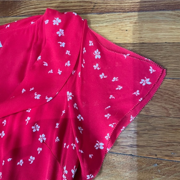 NWT Reformation Talleen Floral Ruffle Maxi Dress Size 4 in Fresno Red - Picture 6 of 9